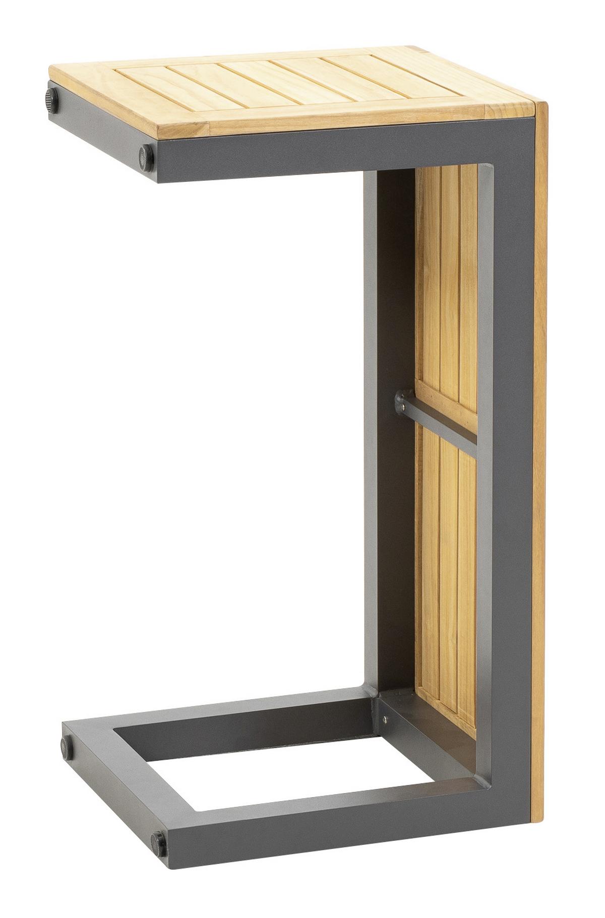 Loungegarnitur 3-tlg. Samara Holz/Metall/Textil mit Kissen - Anthrazit/Grau, Basics, Holz/Textil (253/70/175cm) - Gardenson