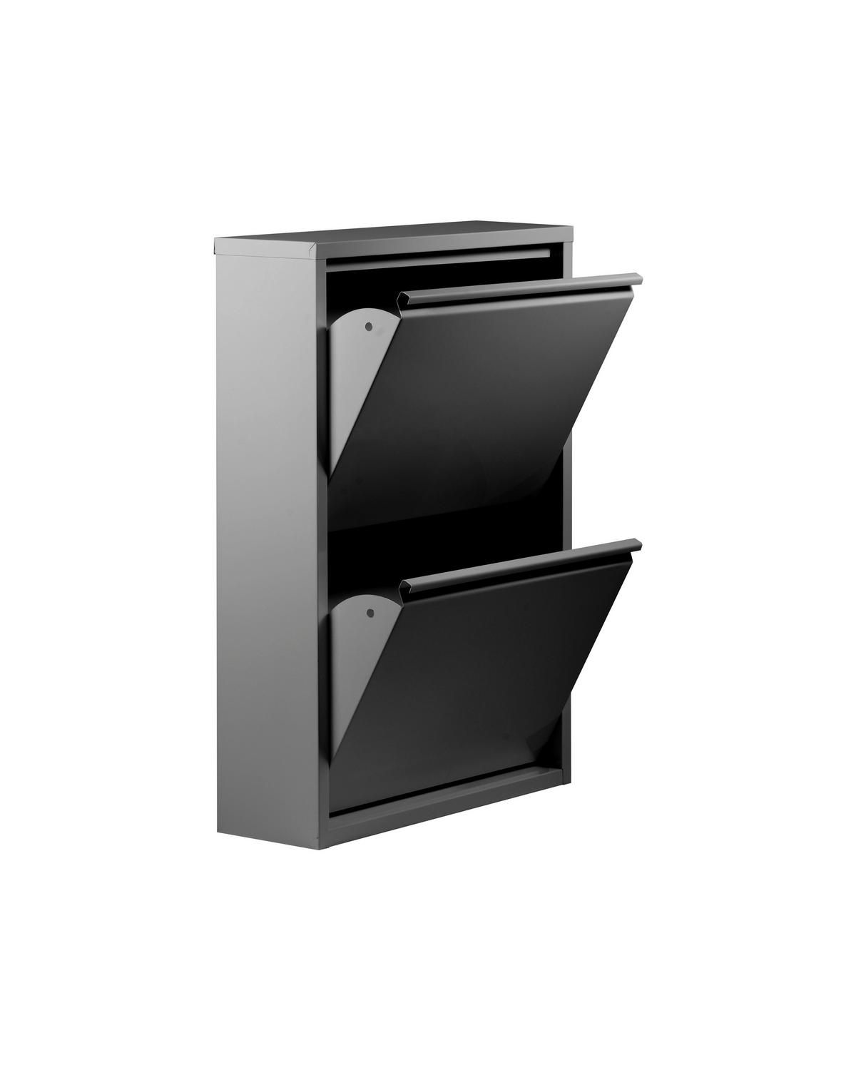Billenős Cipősszekrény Black 2 - fekete, Design, fém (50/70/15cm)
