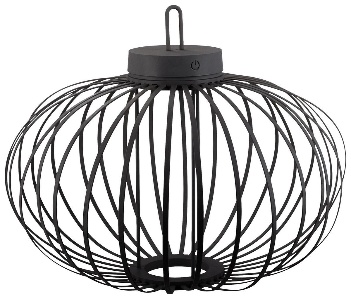 Akku-Tischleuchte Akuba Schwarz max. 1,5 Watt - Schwarz, Design, Holz/Kunststoff (46/46/37cm)
