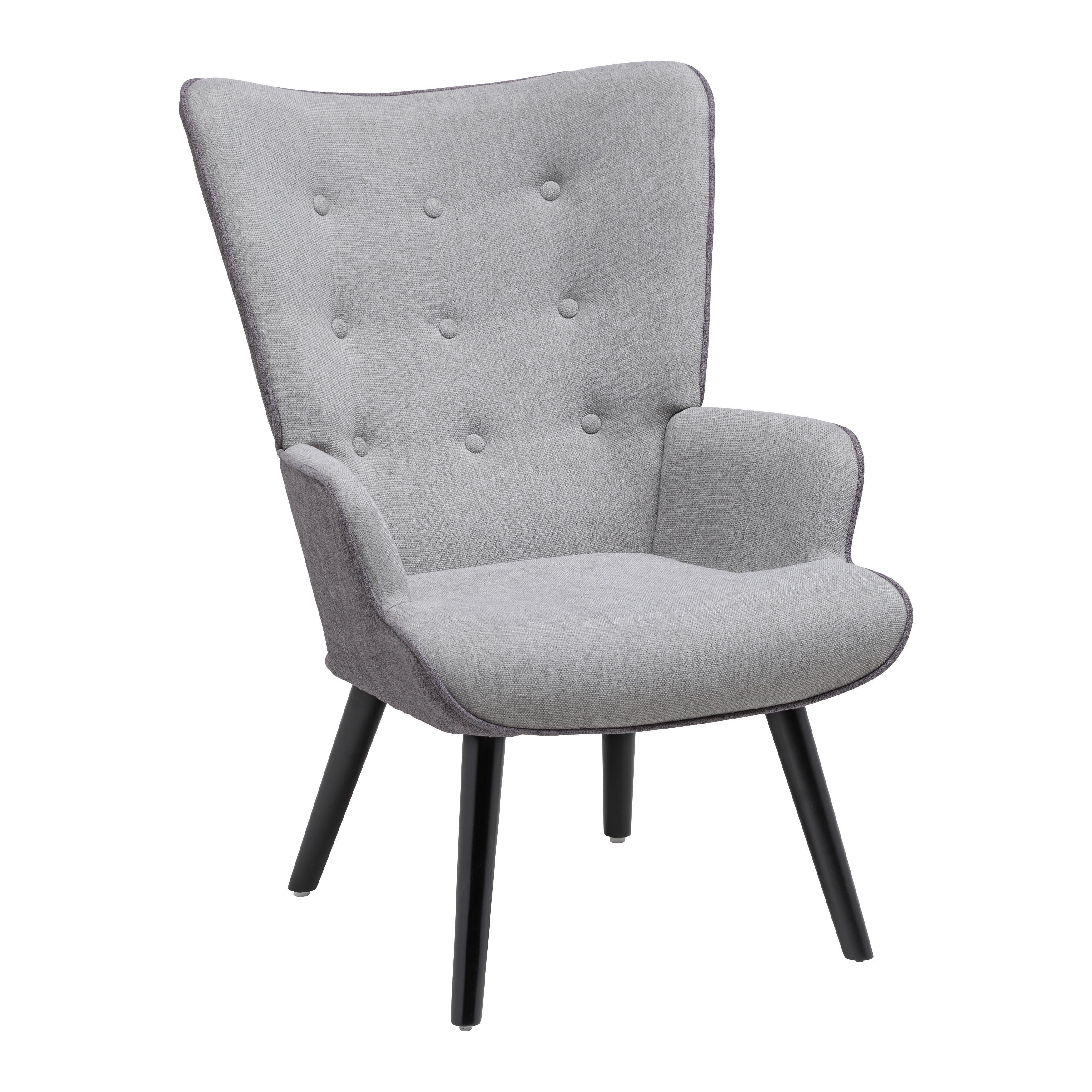 Relaxsessel Chester Hellgrau - Dunkelgrau/Hellgrau, MODERN, Holz/Textil (66/94/74cm) - Mömax