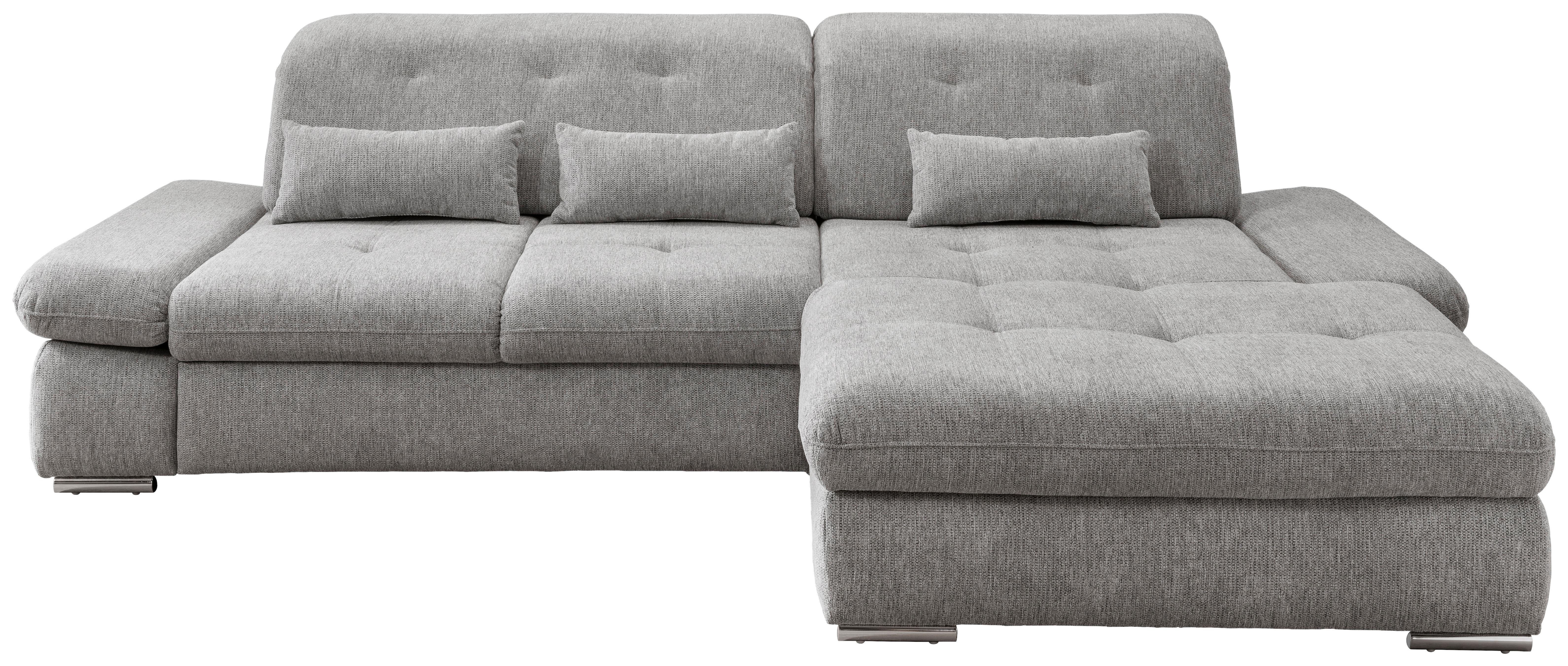Wohnlandschaft Dalida Silberfarben Chenille - Chromfarben/Silberfarben, Design, Textil/Metall (300/196cm) - Livetastic