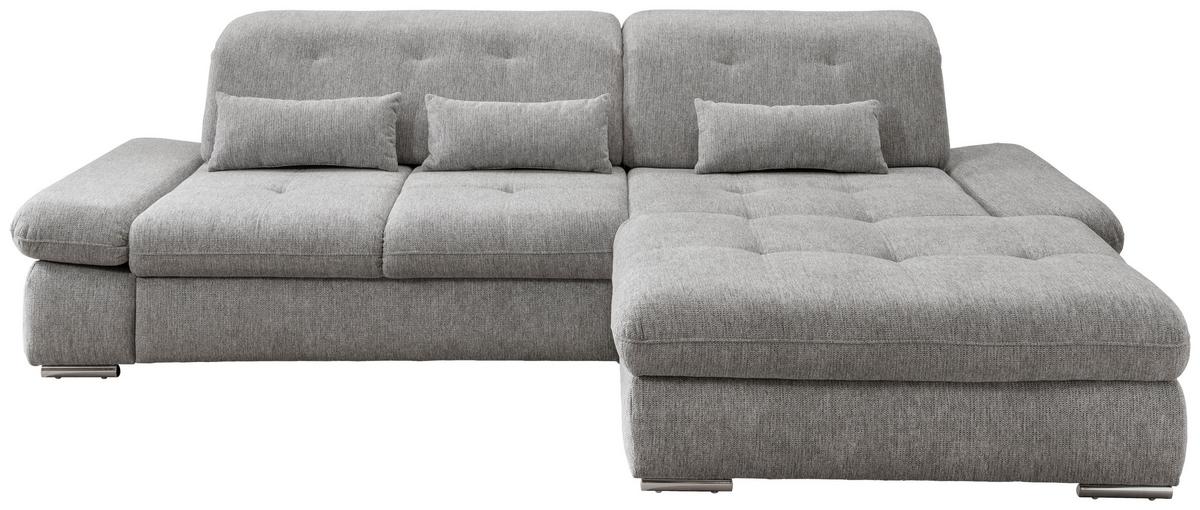 Wohnlandschaft Dalida Silberfarben Chenille - Chromfarben/Silberfarben, Design, Textil/Metall (300/196cm) - Livetastic