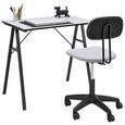 Mini-office in Grau/Schwarz - Schwarz/Grau, Holzwerkstoff/Kunststoff (80/74/50cm)