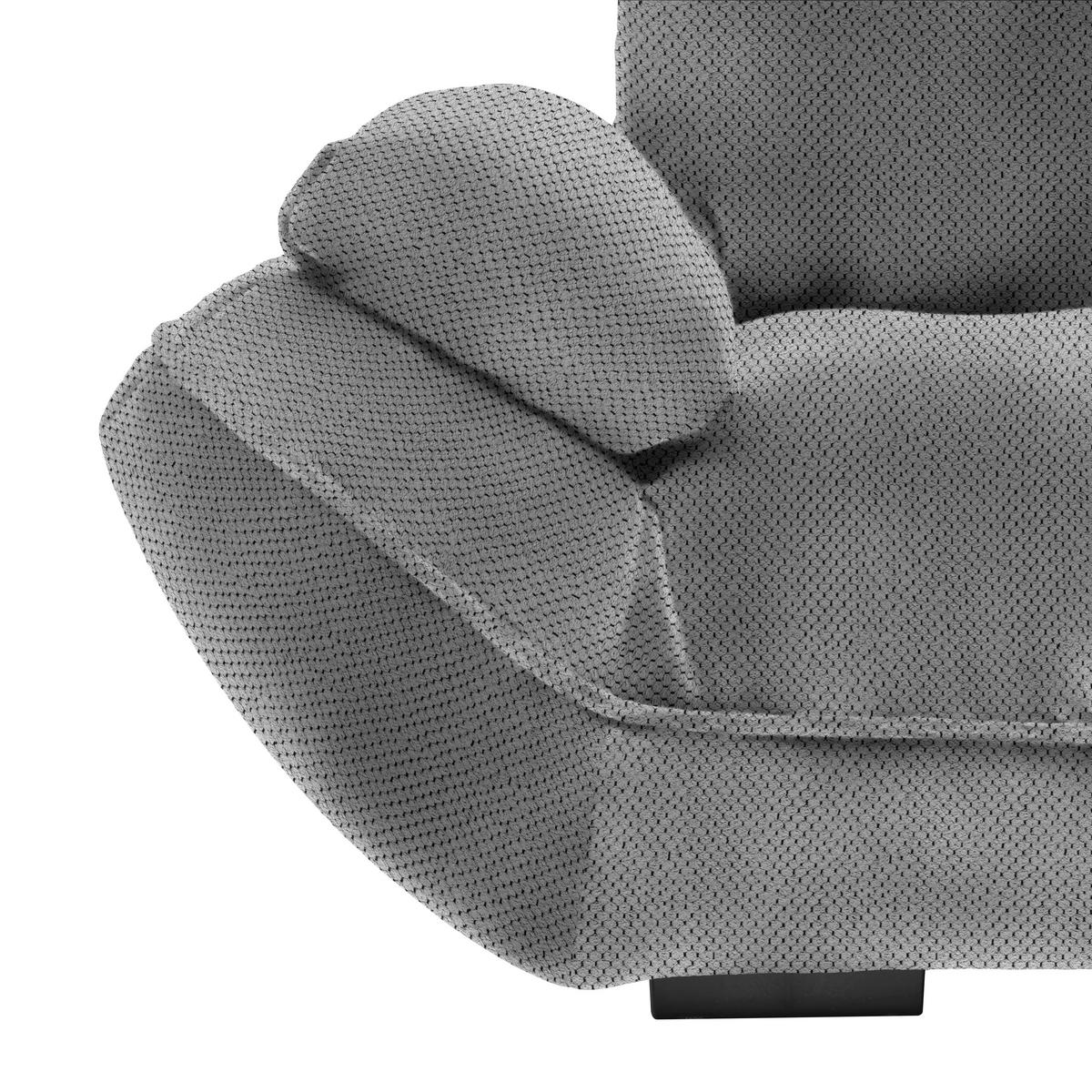 Wohnlandschaft Vivo Grau - Schwarz/Grau, MODERN, Kunststoff/Textil (317/63/179cm) - Premium Living