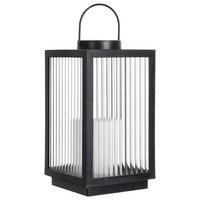 Laterne Milano Schwarz - Schwarz, Basics, Glas/Kunststoff (16/29/16cm)