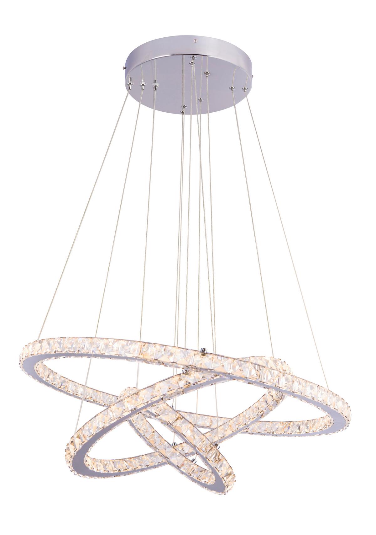 Viseča Led-svetilka Lori, S Sijalko - barve kroma/prozorno, Konvencionalno, kovina/steklo (70/120cm)
