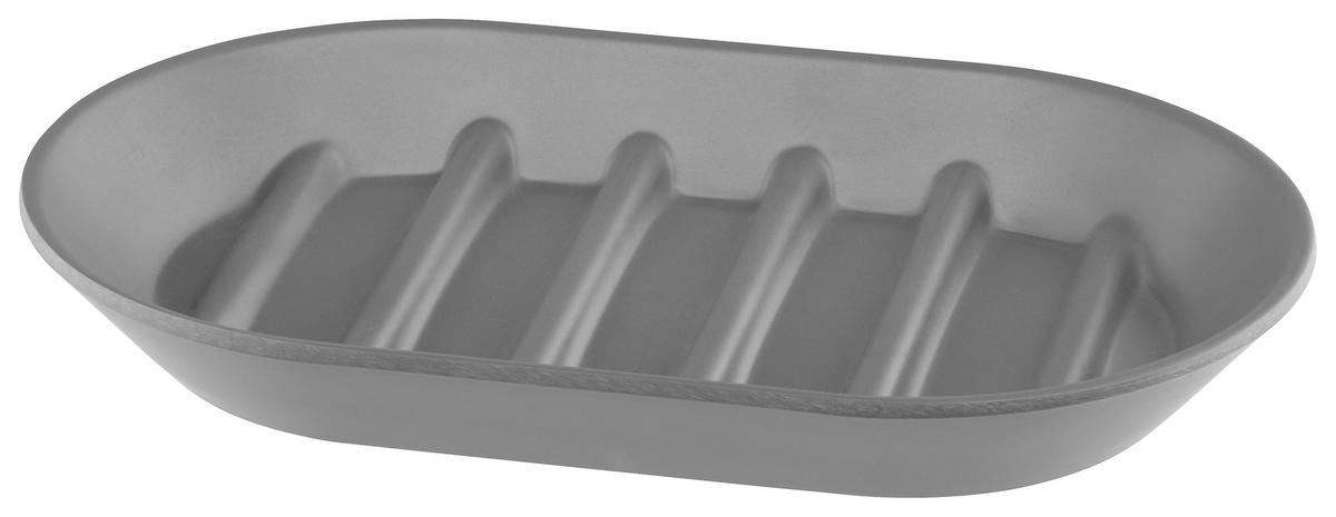 Seifenschale Lilo aus Kunststoff in Grau - Grau, Modern, Kunststoff (14,6/9,22/1,90cm) - Modern Living