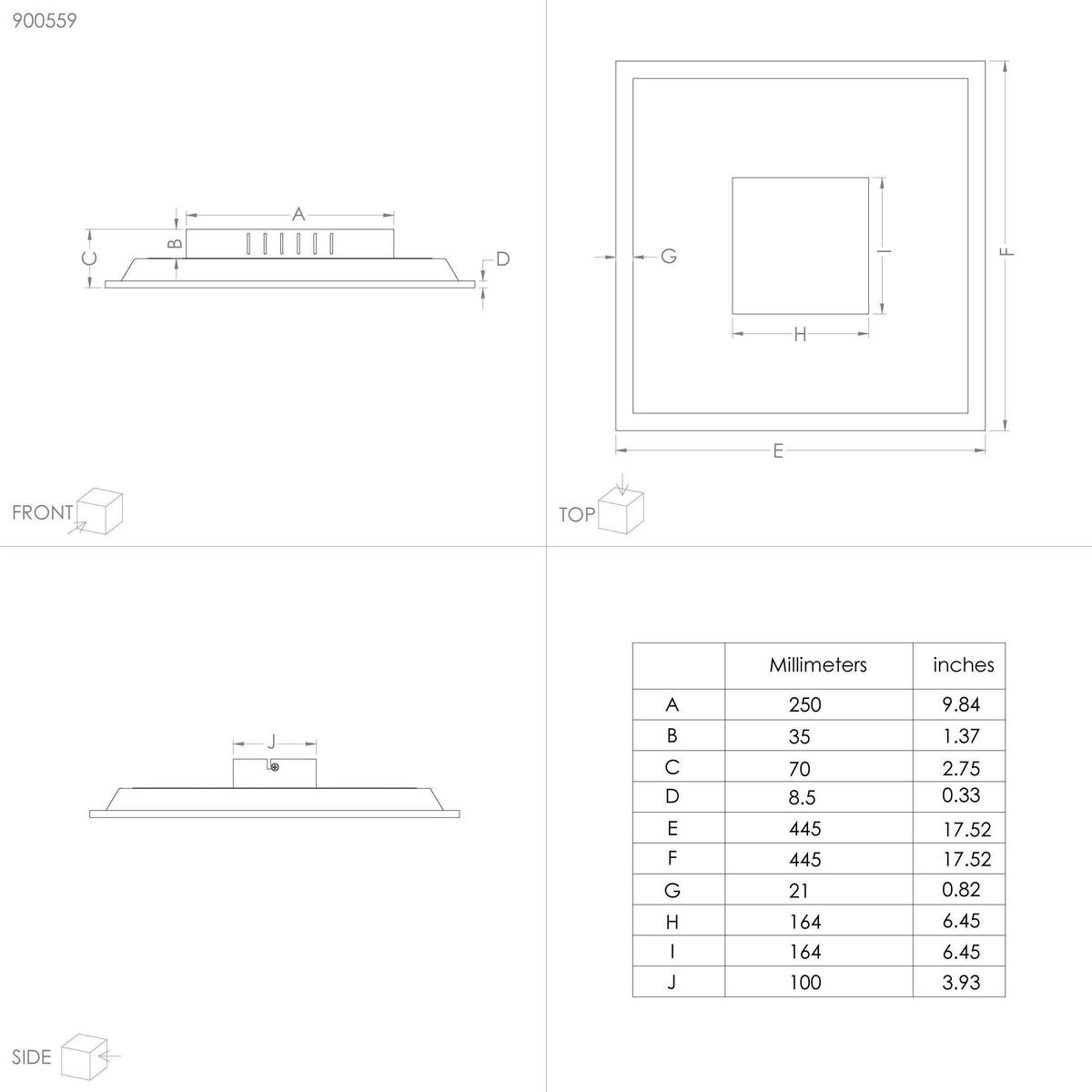 Led-deckenleuchte 900559_marmorata - Weiss/Schwarz, Basics, Kunststoff/Metall (44,5/44,5/5cm) - Eglo