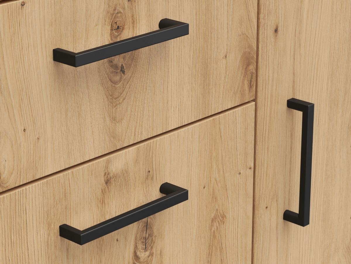 Kommode Multistauraum Eiche Artisan - Anthrazit/Schwarz, Modern, Holzwerkstoff/Kunststoff (80/83/40cm) - Premium Living