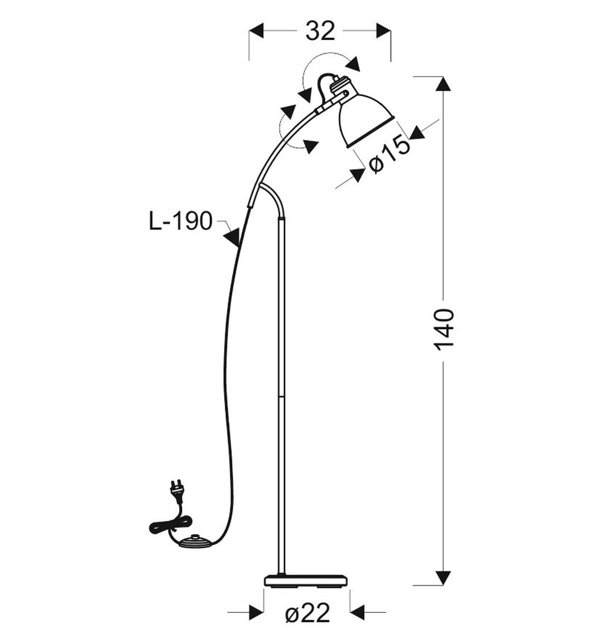 Svjetiljka Podna 51-72108 - Basics, metal (20/32/140cm)