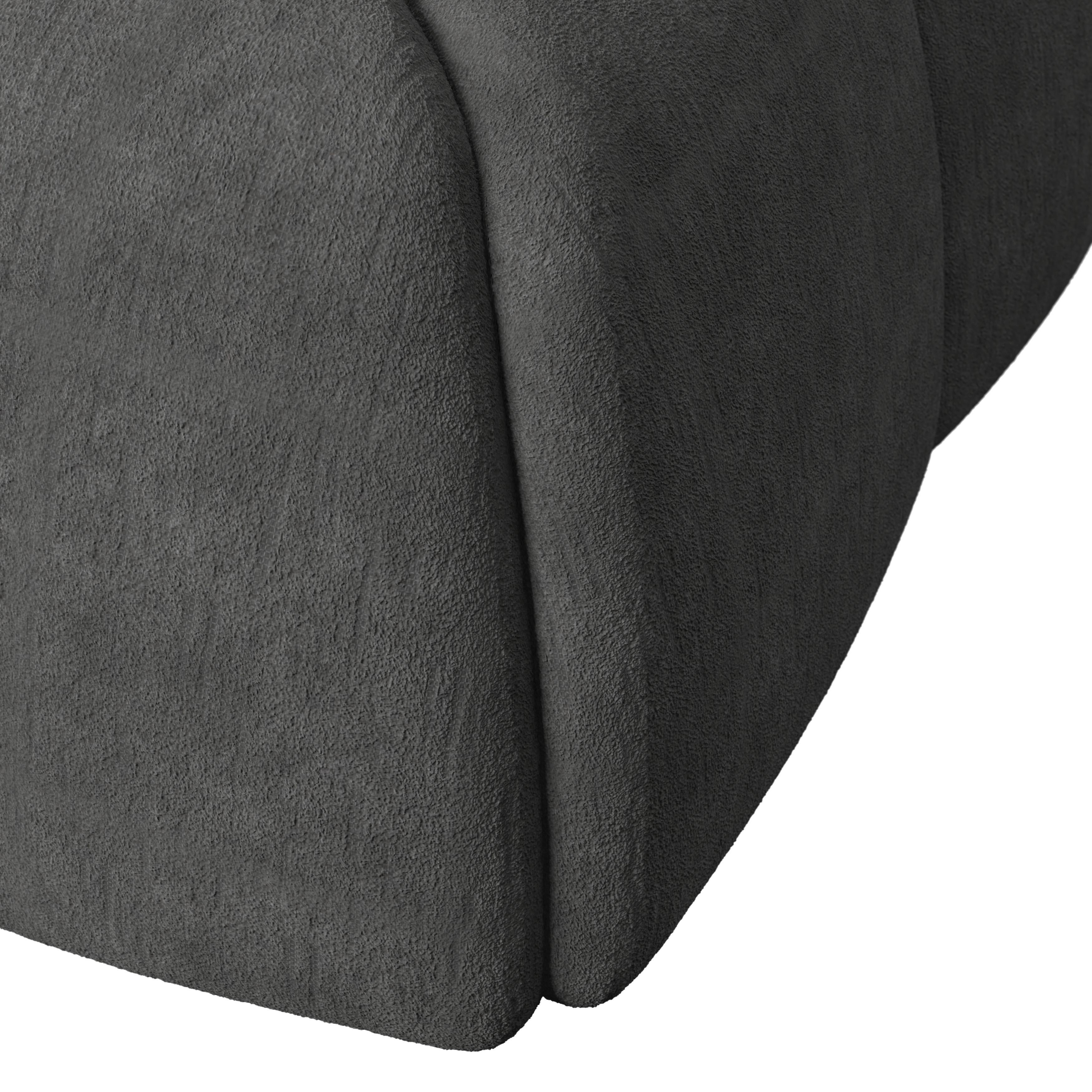 STOPPAD SÄNG MARIJA - mörkgrå/stålfärgad, Modern, metall/trä (180/200cm) - Bessagi Home