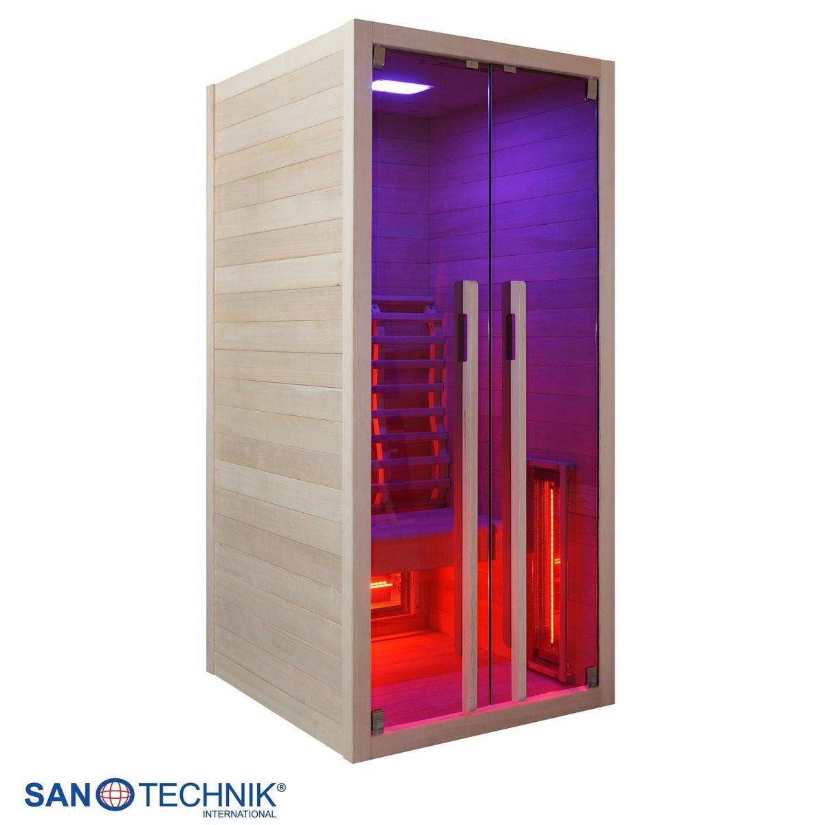 Infrarotkabine Ruby ca. 90,5x195x100cm - Naturfarben, Basics, Holz (90,5/195/100cm) - Sanotechnik