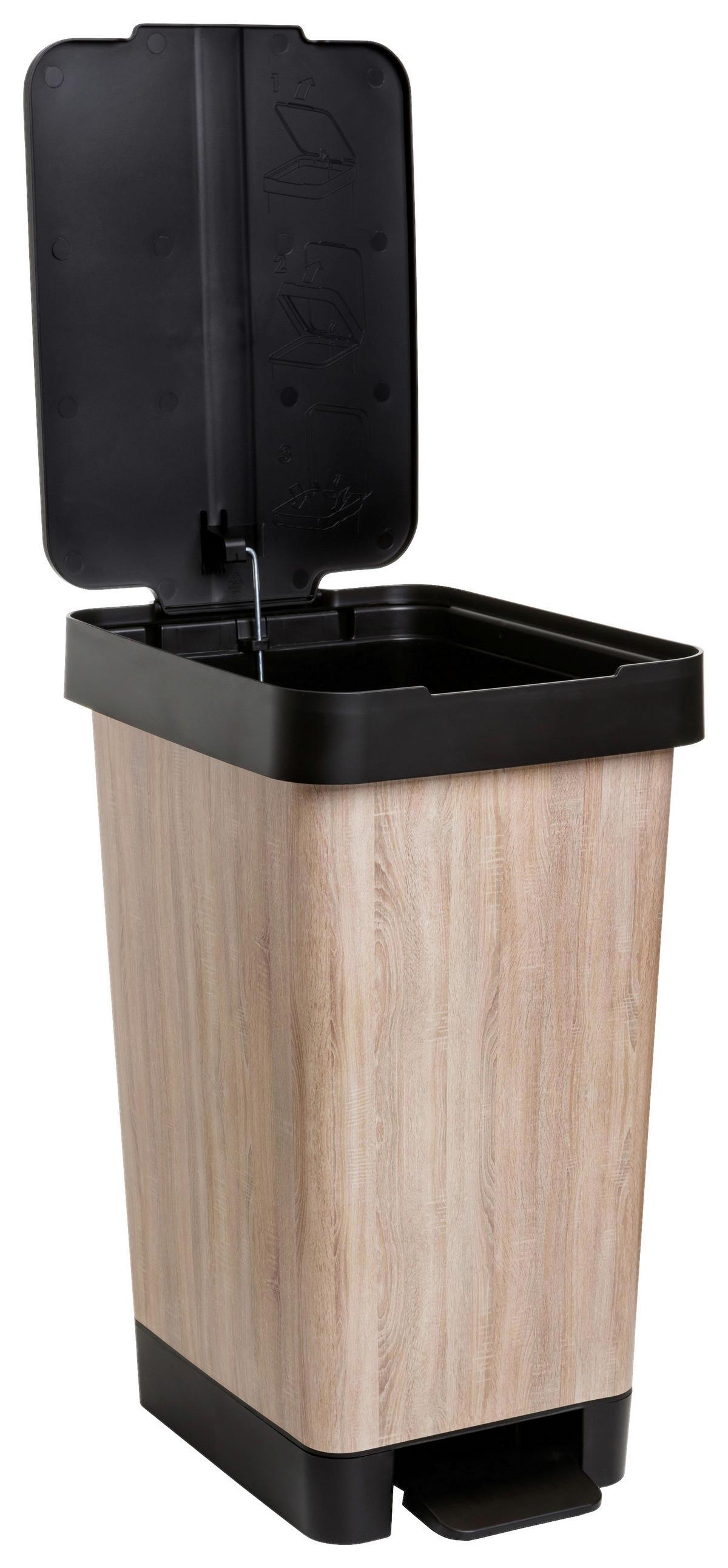 Treteimer Style Schwarz/Kirschbaumfarb ca. 25l - Kirschbaumfarben/Schwarz, MODERN, Kunststoff/Metall (26/36/47cm) - Mömax