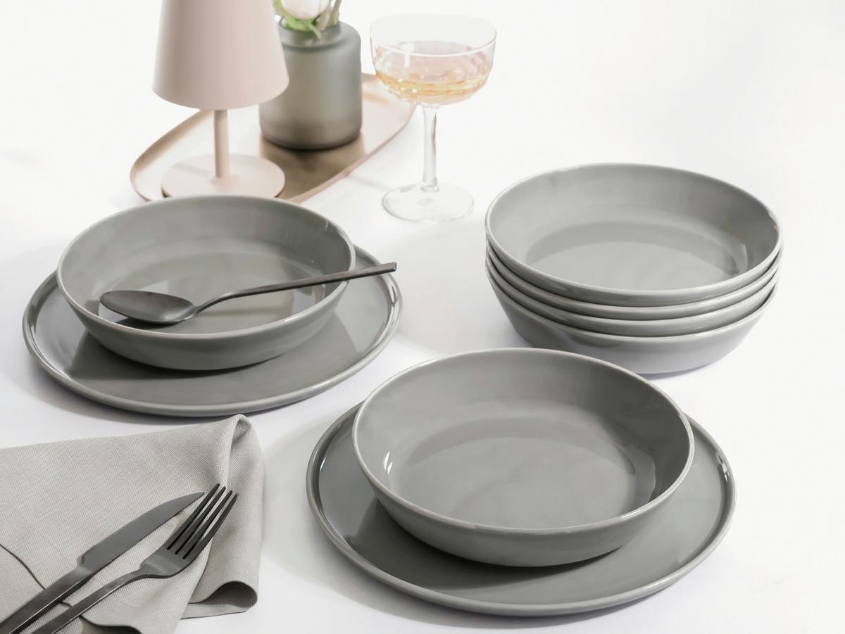 Tafelservice Chef Collection Grau, 12-teilig - Grau, Basics, Keramik - Creatable