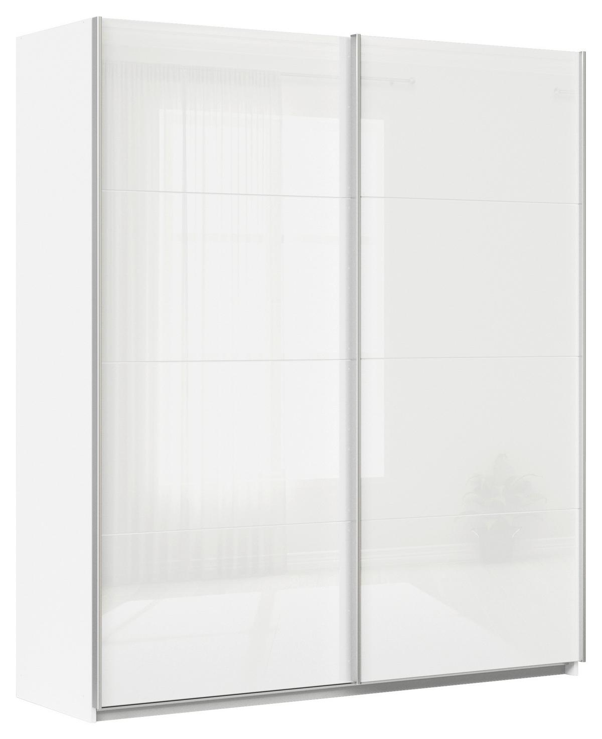 DULAP USI CULISANTE FELDKIRCH - alb/alb lucios intens, Modern, sticlă/material pe bază de lemn (181/210/62cm)