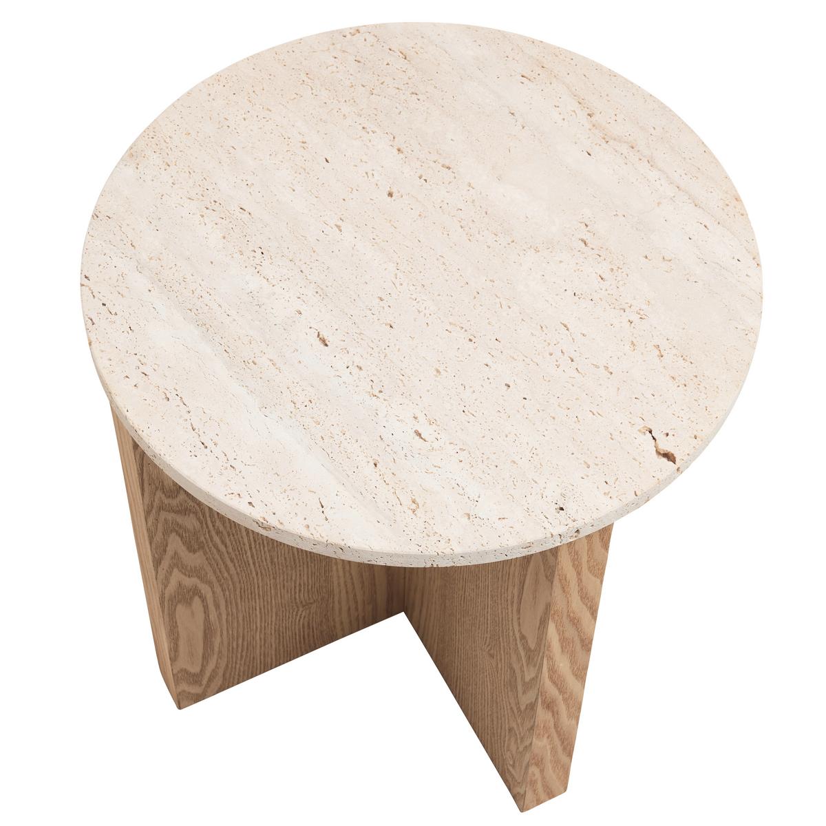 Masă auxiliară MATERA -TREND - culoare natur, Modern, piatră/material pe bază de lemn (40/39cm) - Premium Living