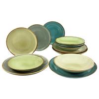 Kombinirani Servis Nature Collection, 12-Delni - zelena/večbarvno, Basics, keramika - Creatable
