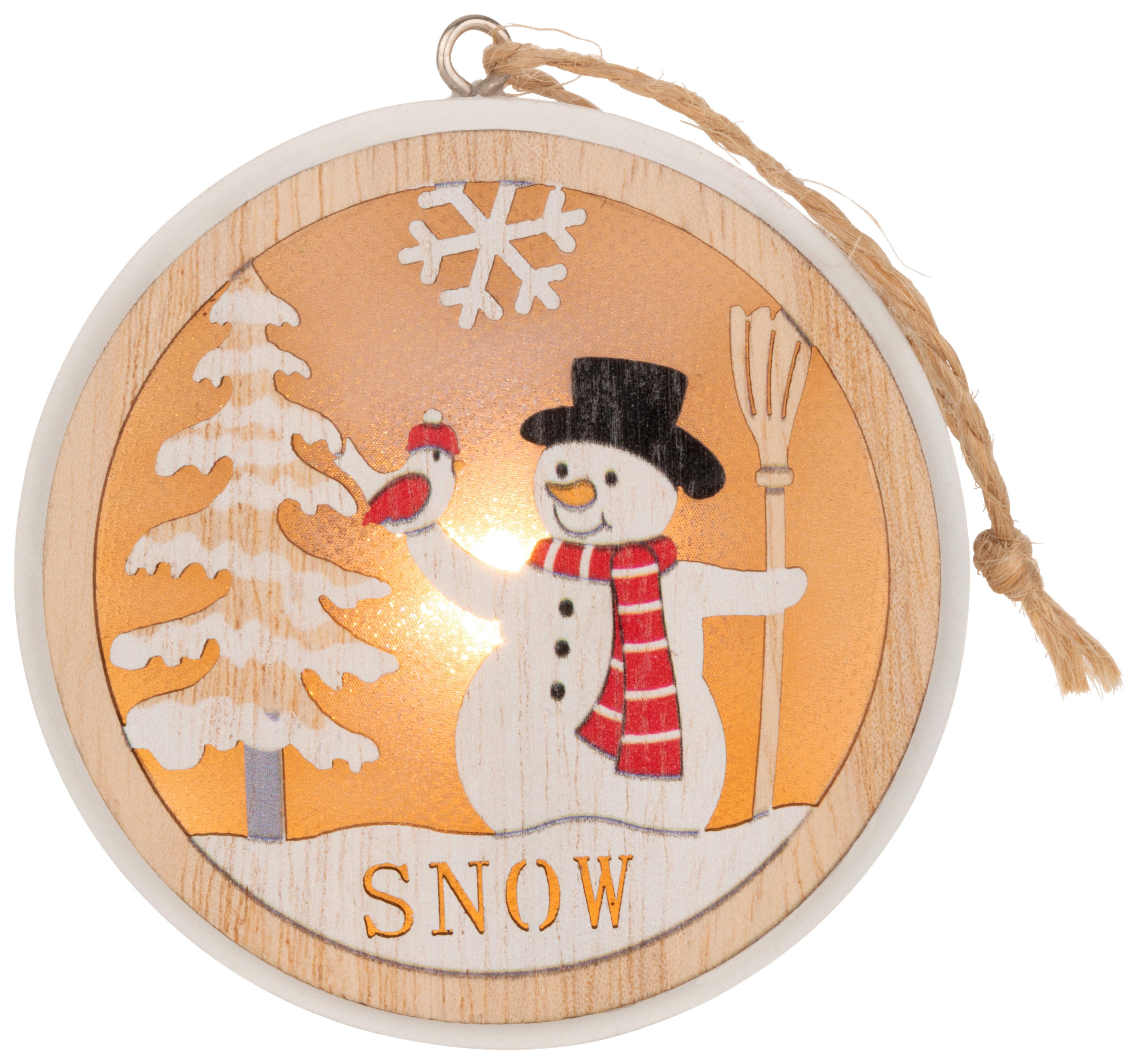 LED-Dekoleuchte Tio in diversen Designs - Weiss/Rot, Konventionell, Holz/Kunststoff (7,5/1,8cm) - Modern Living