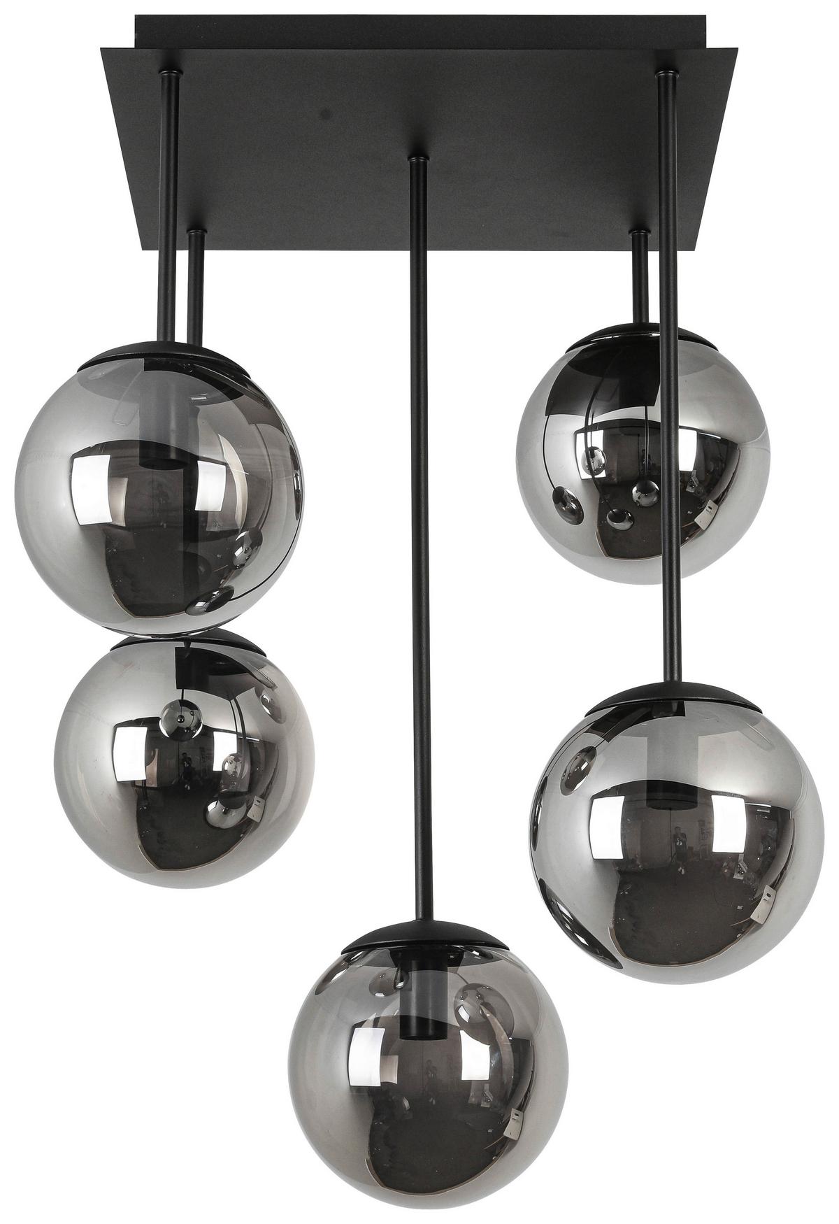 LAMPA SUFITOWA LIP - czarny/kolor chromowy, Modern, metal/szkło (41/41/61cm) - Mömax