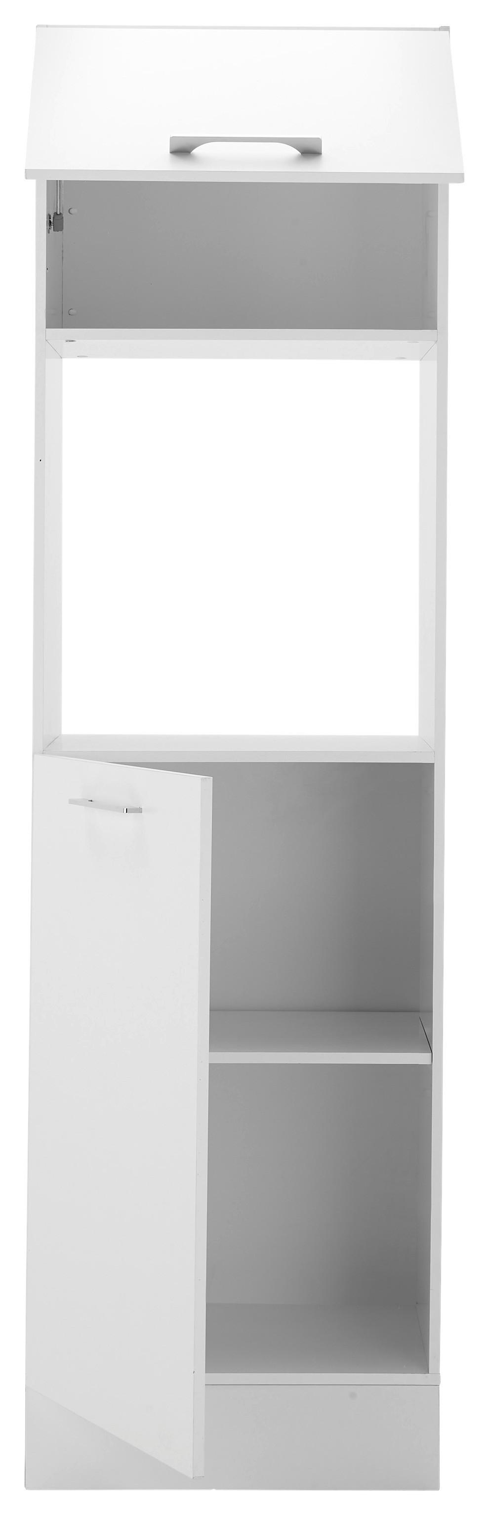 Geräteumbauschrank TURIN BKS60 weiß - Chromfarben/Weiß, MODERN, Holzwerkstoff/Metall (60/211/57cm)