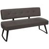 Sitzbank in Dunkelgrau ca. 180cm - Dunkelgrau/Schwarz, Modern, Textil/Metall (180cm) - Premium Living