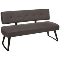 Sitzbank in Dunkelgrau ca. 180cm - Dunkelgrau/Schwarz, Modern, Textil/Metall (180cm) - Premium Living