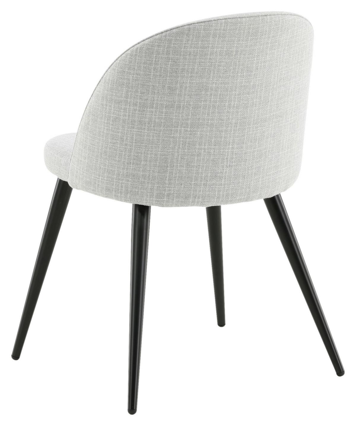 STUHL-SET VELVET - Hellgrau/Schwarz, Design, Textil/Metall (50/77/48cm) - Livetastic