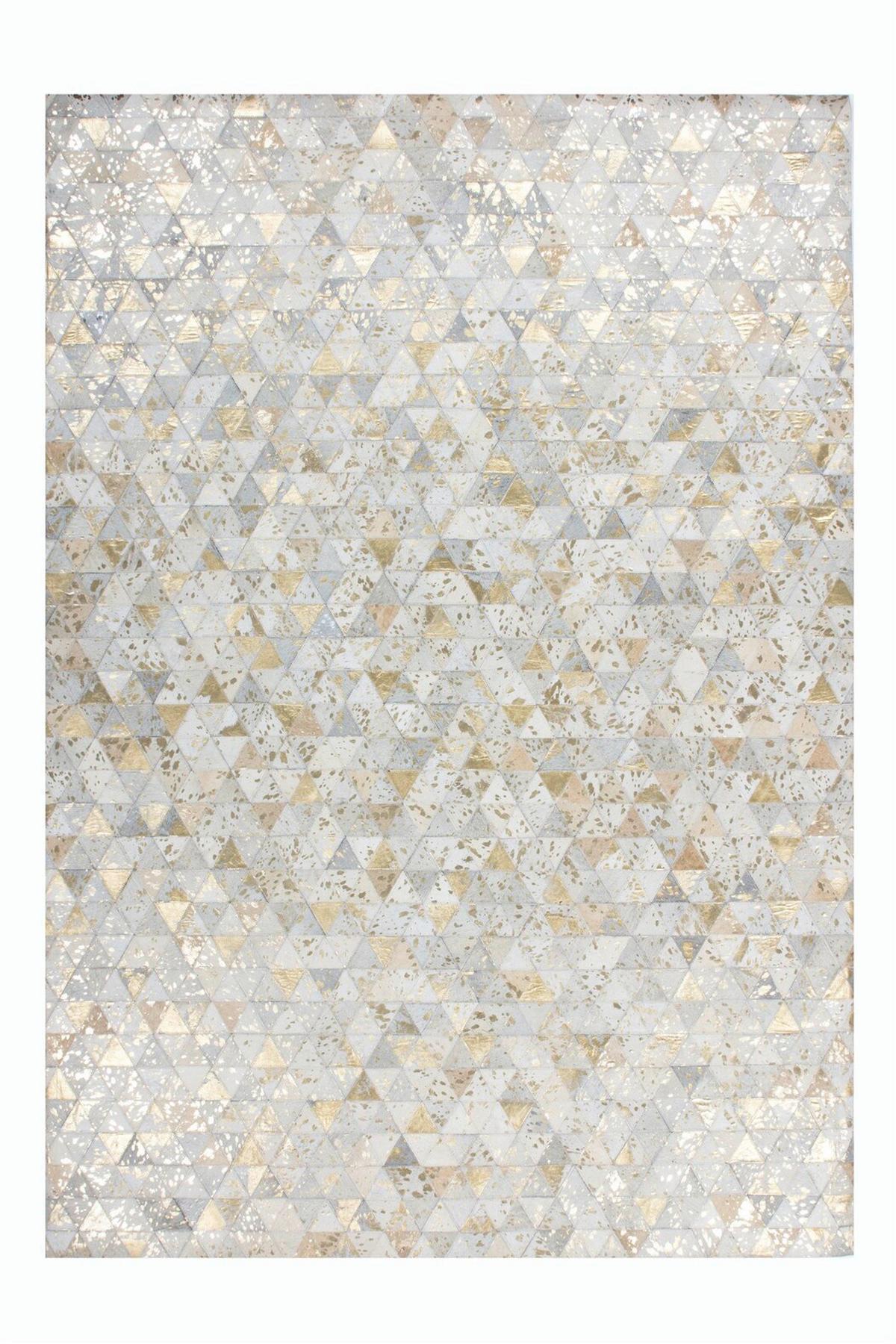 FLACHWEBETEPPICH ROCKET 410 ELFENBEIN / GOLD - Goldfarben/Creme, Konventionell, Leder (200/290cm) - Kayoom