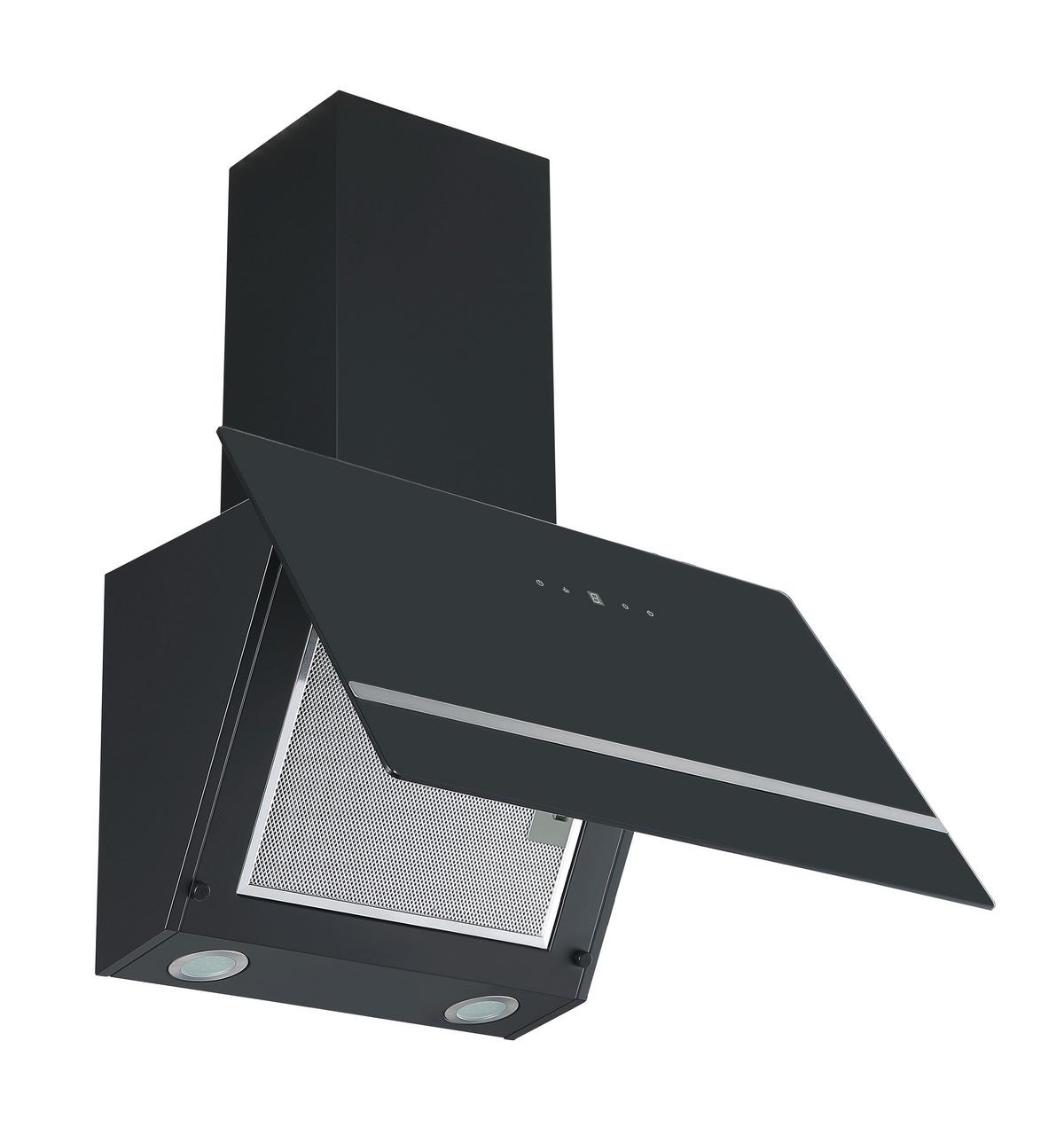 Dunstabzugshaube S21-60ABTH Schwarz - Edelstahlfarben/Schwarz, Basics, Glas/Metall (60/111.60/29.6cm) - PKM