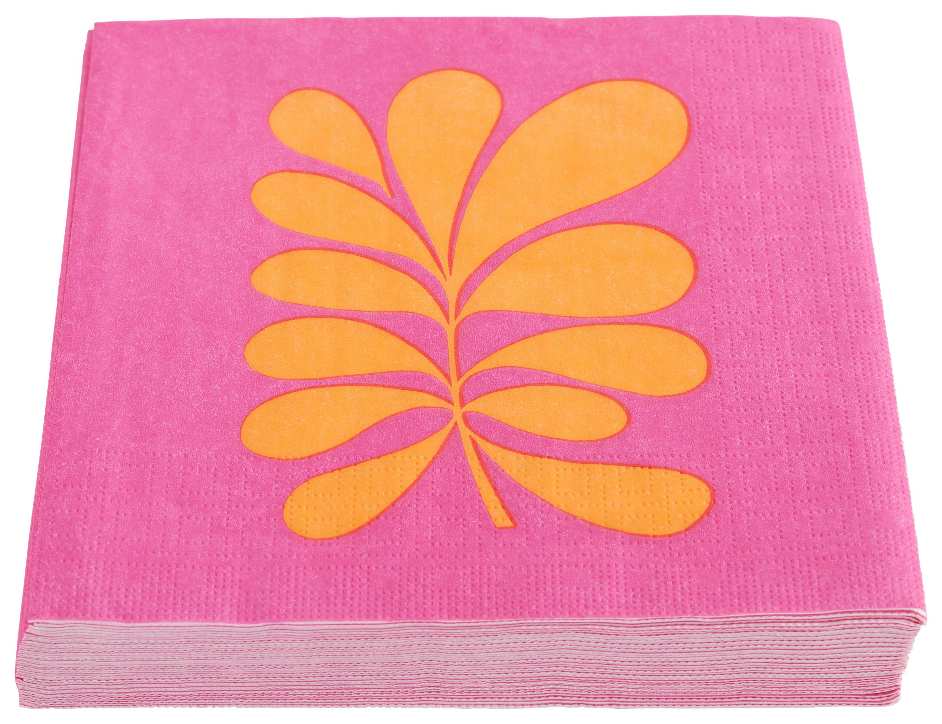 Szalvéta Kai - pink/narancs, papír (33/33cm)