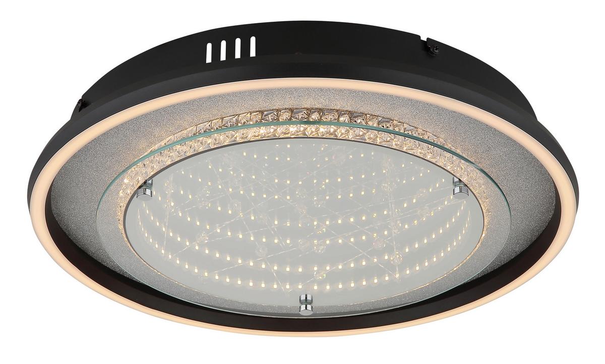 Led Stropna Svjetiljka Mirrora - bijela/srebrne boje, Design, staklo/metal (40/6,8cm) - Globo