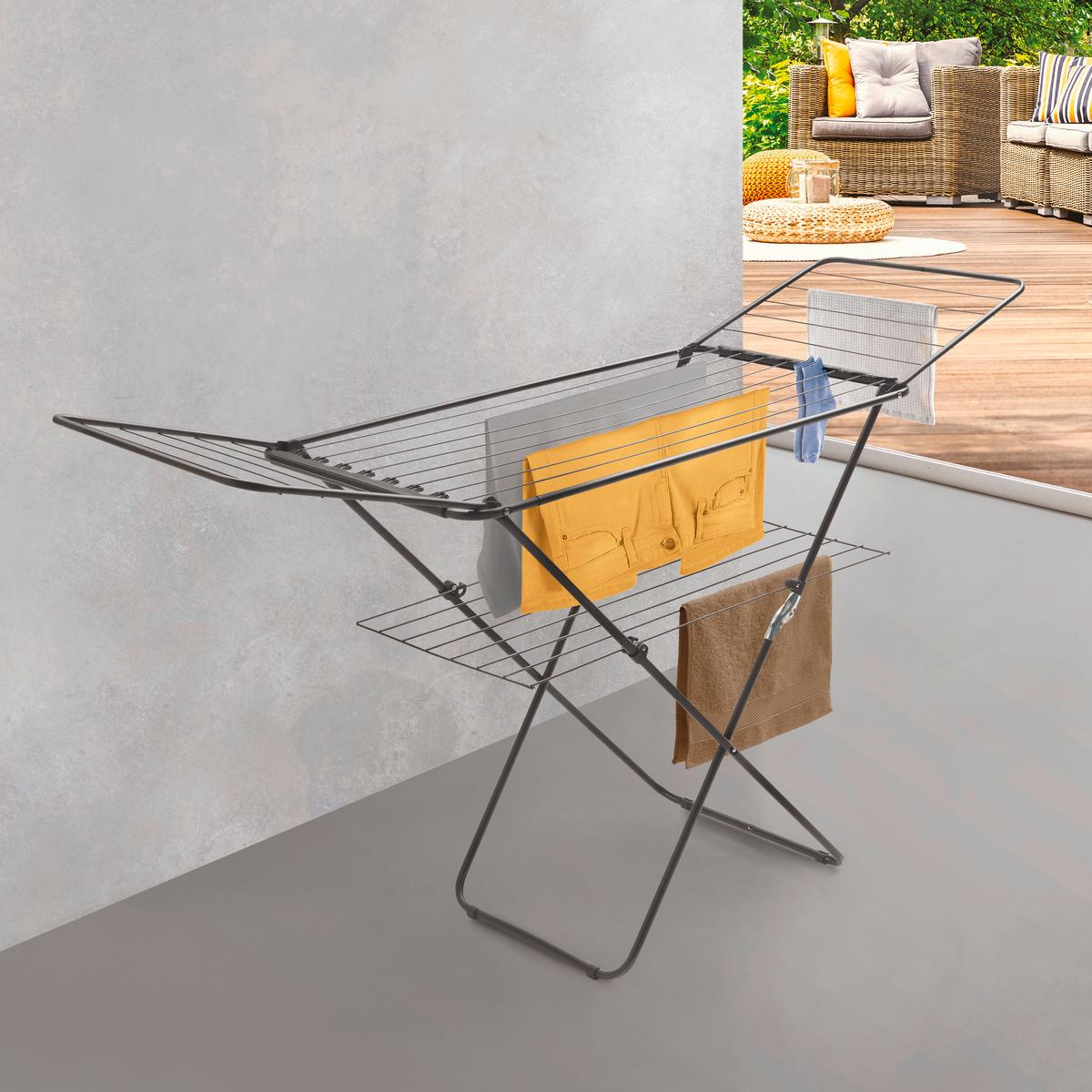 SUSZARKA NA PRANIE 407909000 - czarny, Basics, metal (180/100/55cm) - Metaltex