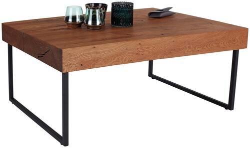 Klubska Miza Oliver, Barva Divjega Hrasta - črna/barve hrasta, Moderno, kovina/leseni material (110/42/65cm) - Mömax