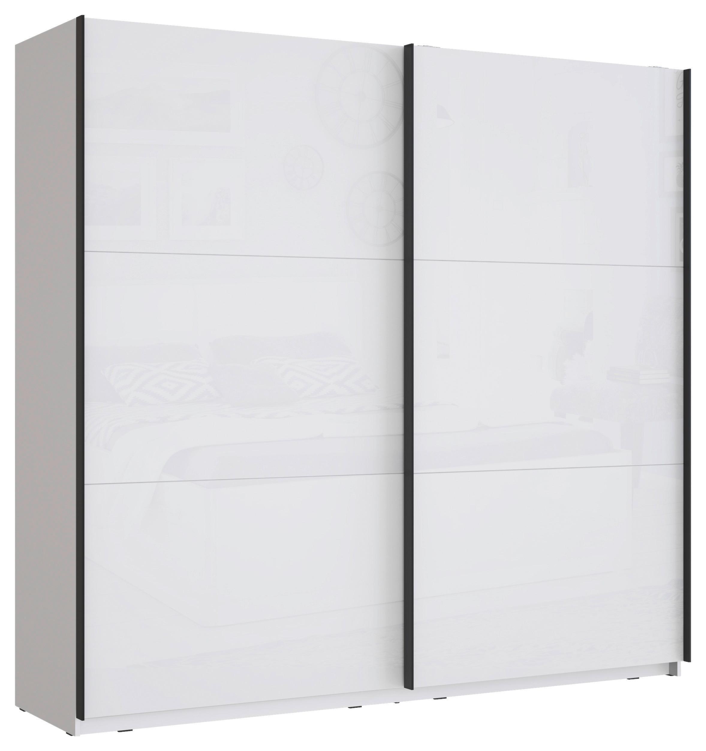 Omara Z Drsnimi Vrati Leader, Bela - črna/bela, Moderno, kovina/leseni material (220,1/209,7/61,2cm) - Carryhome