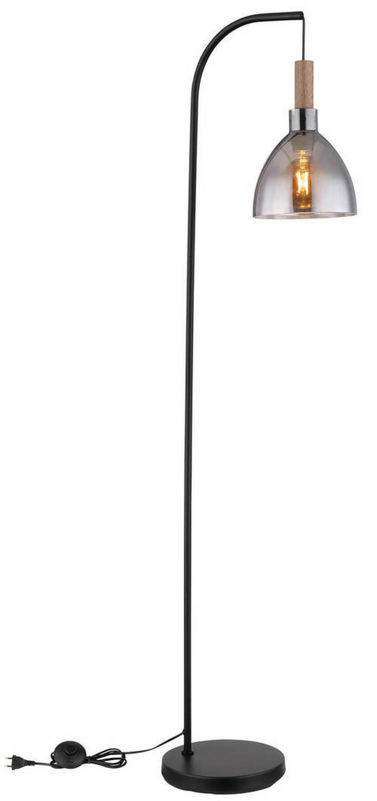 Stoječa Svetilka 15550s Mattea - črna, Design, kovina/steklo (40/25/150cm) - Globo