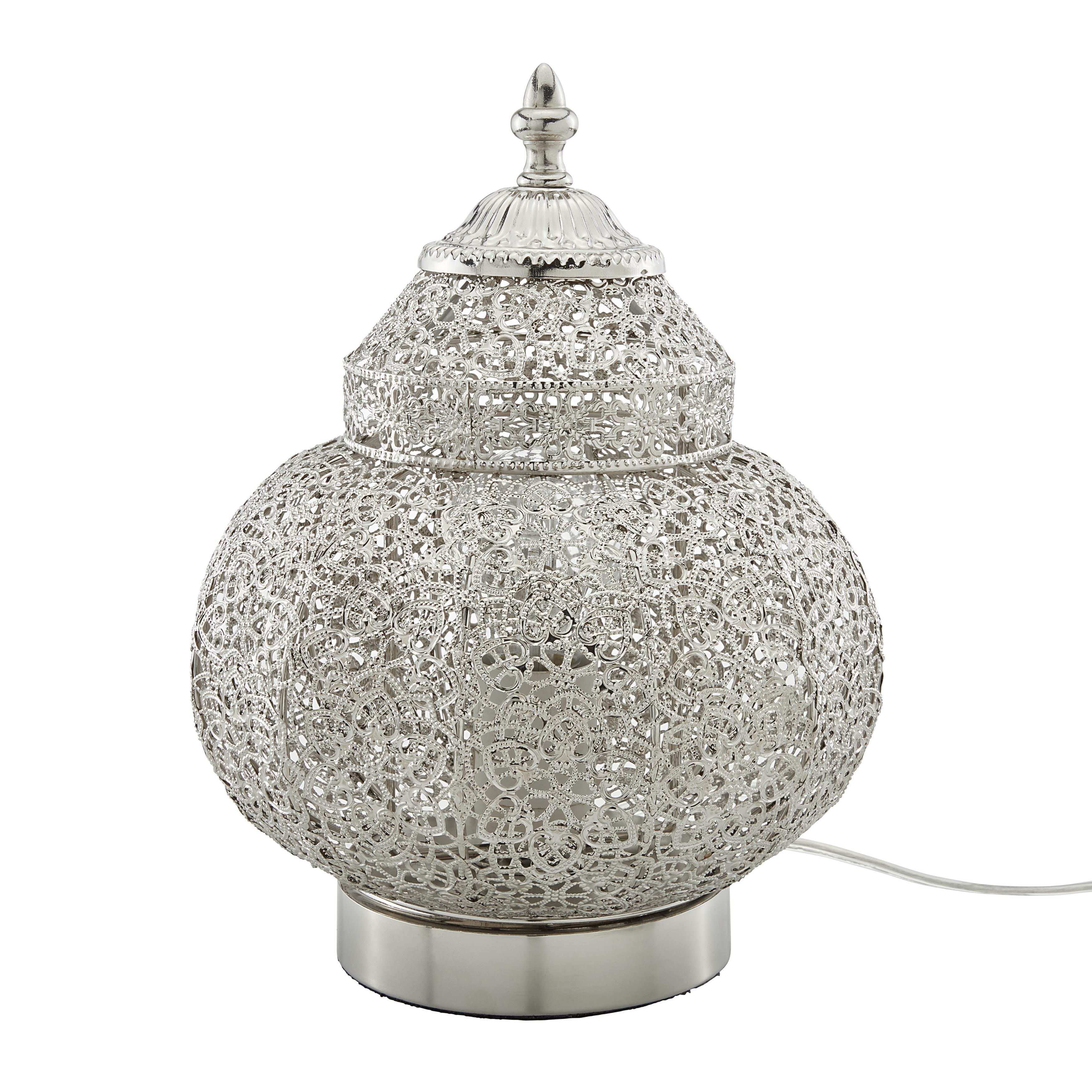 Tischleuchte Orient 4, max. 60 Watt - Nickelfarben, LIFESTYLE, Metall (20/27cm) - Mömax modern living