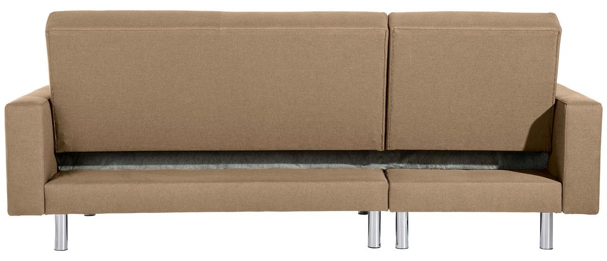 ECKSCHLAFSOFA JUST FASHION - Sandfarben/Chromfarben, KONVENTIONELL, Textil/Metall (152/230cm) - Max Winzer