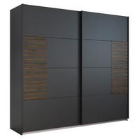 Omara Z Drsnimi Vrati Barea, Temno Siva - temno siva/siva, Moderno, kovina/leseni material (226/210/62cm) - Rauch Möbel