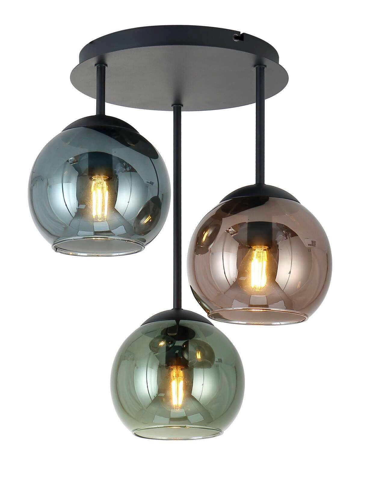 Deckenleuchte Gren Multicolor max. 25 Watt - Blau/Rot, MODERN, Glas/Metall (34.5/40,5cm)