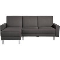 ECKSCHLAFSOFA JUST FASHION - Chromfarben/Anthrazit, KONVENTIONELL, Textil/Metall (152/230cm) - Max Winzer