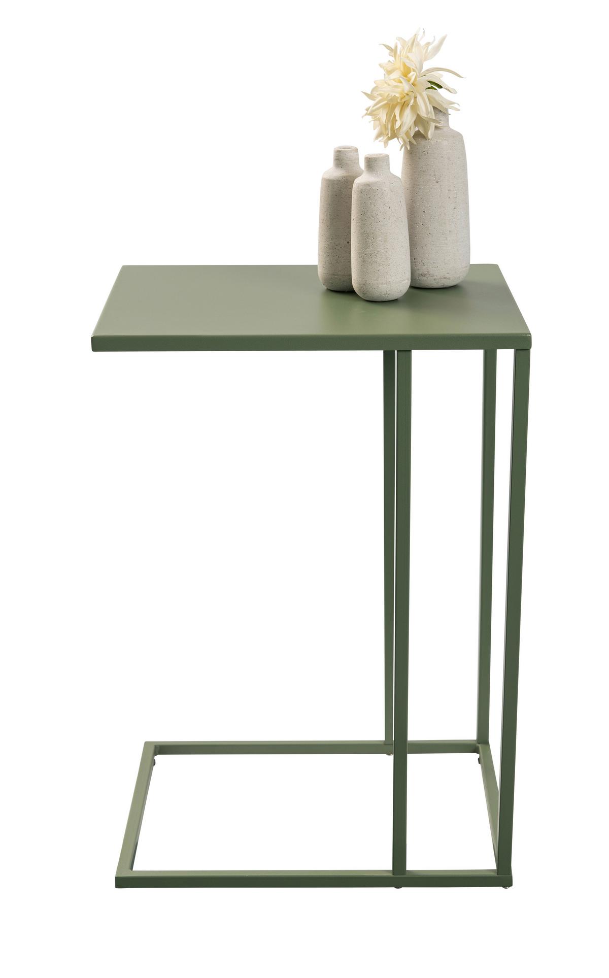 STOLIK BOCZNY TIMUR 1 - szałwiowy, Basics, metal (43/38/62cm) - Xora