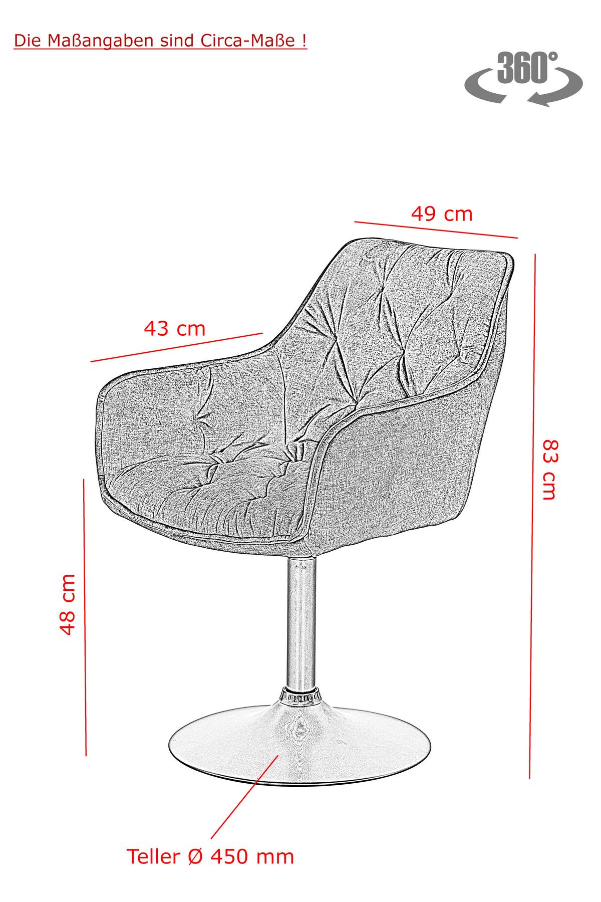 Stuhl-Set Stuhl-Set (2-teilig) in Grau - Schwarz/Grau, MODERN, Textil/Metall (49/83/62cm) - MID.YOU