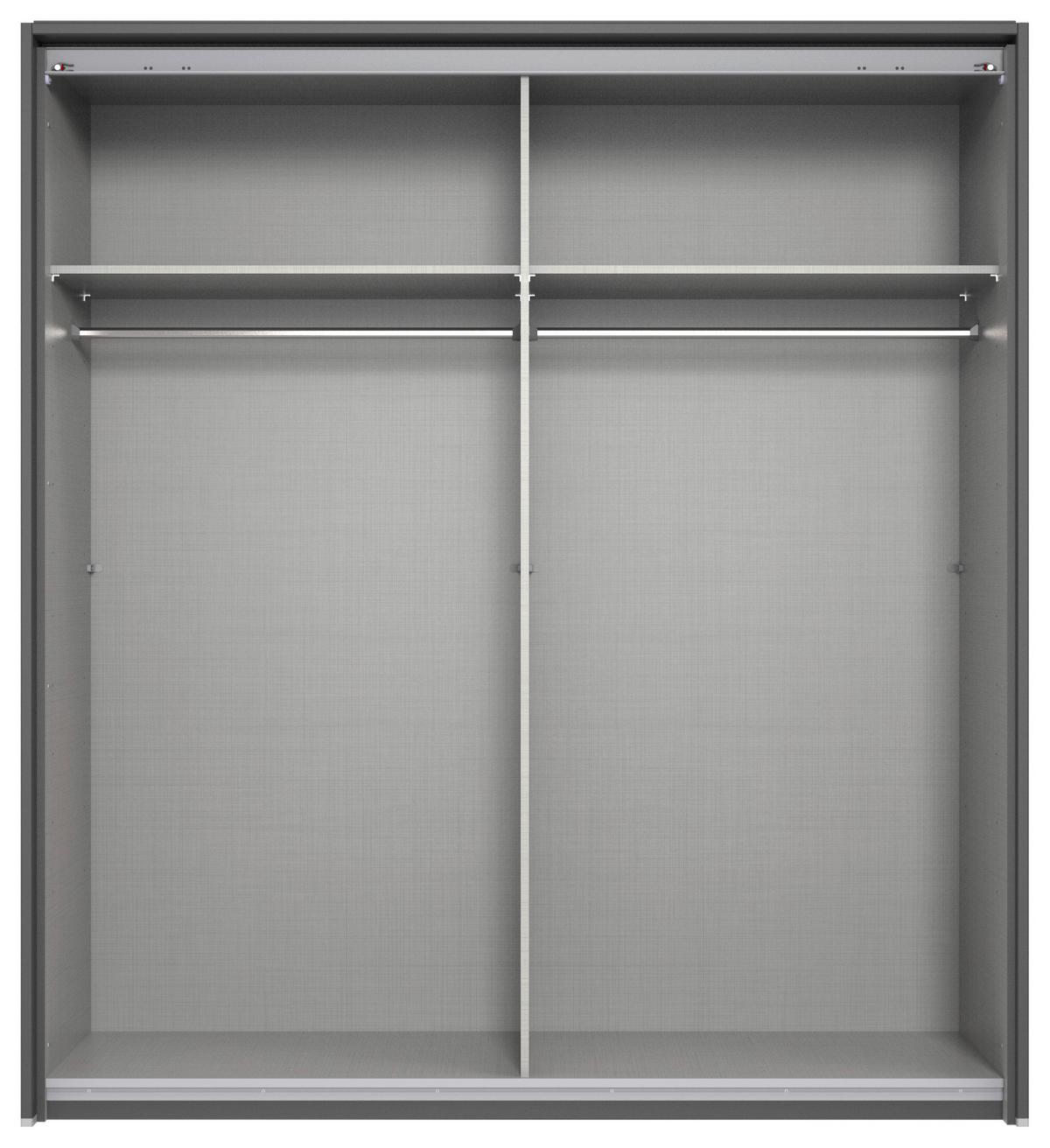 Ormar S Kliznim  Vratima Monaco - boje grafita/siva, Moderno, staklo/drvni materijal (180/210/65cm) - Modern Living