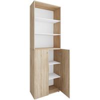 Arhivska Omara Lona Xxl, Barva Hrasta - bela/hrast sonoma, Design, leseni material (70/220/39cm) - MID.YOU