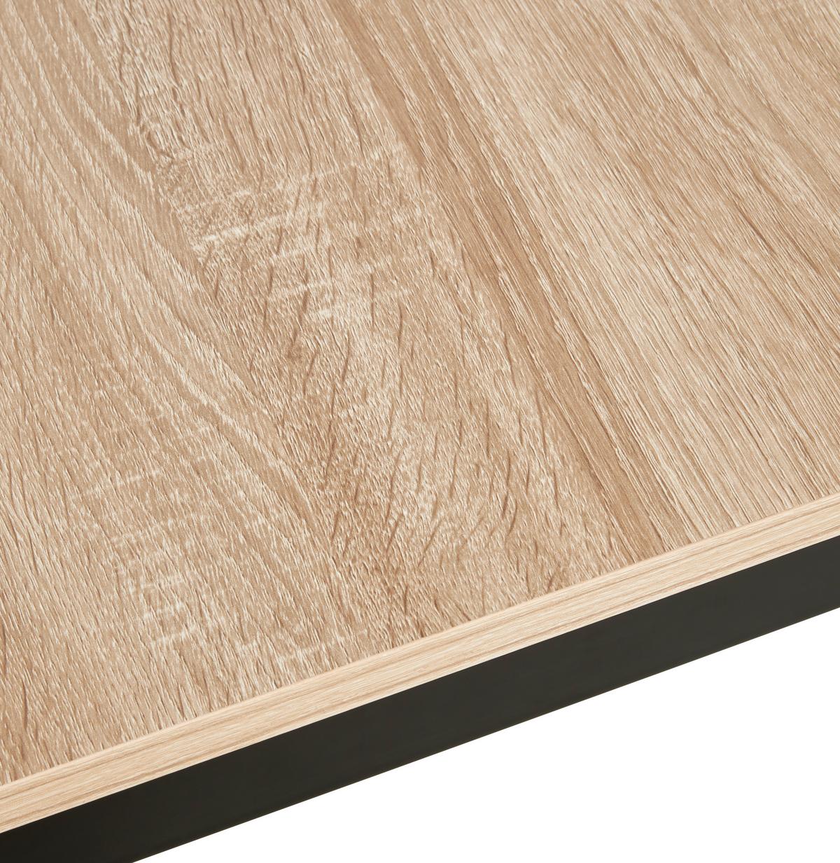 STÓŁ DO JADALNI GINA  AZ - czarny/kolor dębu sonoma, Konventionell, materiał drewnopochodny/metal (80-120/76/70cm) - MID.YOU