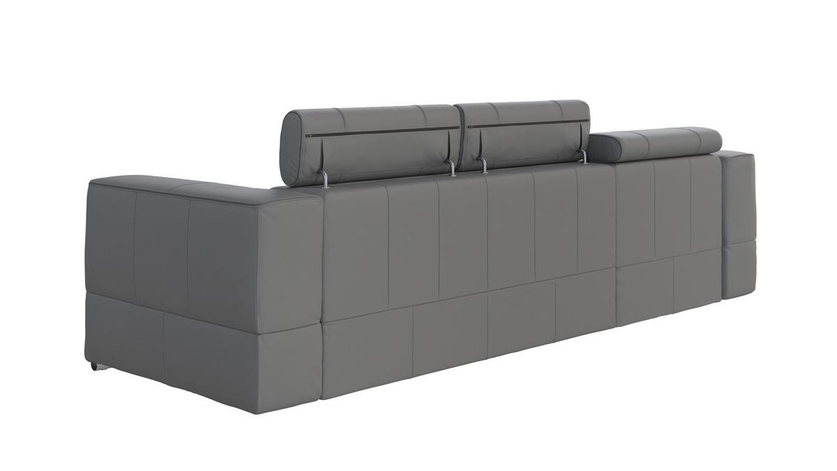 Sarokkanapé Ágyfunkcióval Go - szürke, Konventionell, bőr/faalapú anyag (174/274cm)
