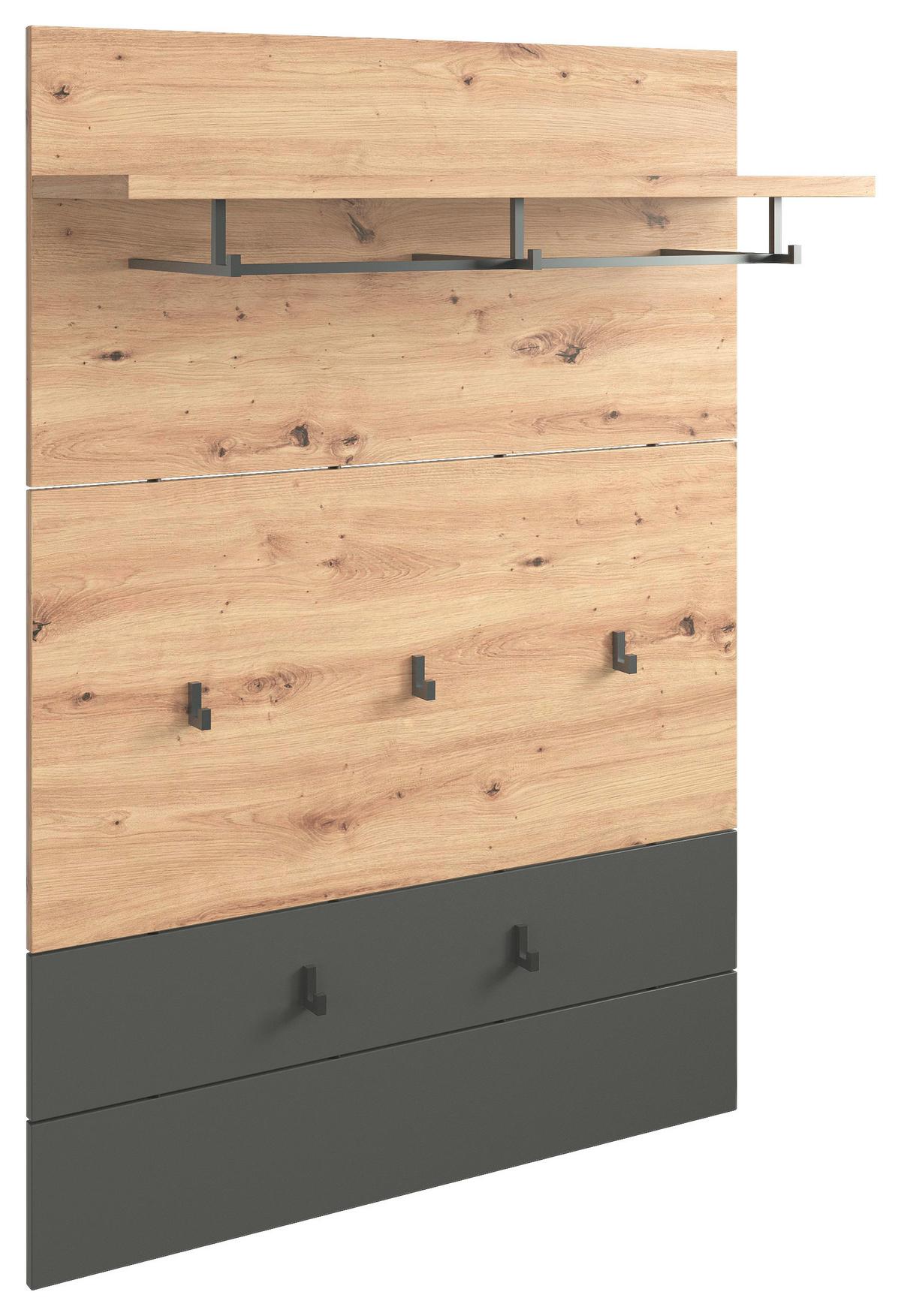 PANEL DO PRZEDPOKOJU MAXIM - kolor dębowy/antracytowy, Konventionell, materiał drewnopochodny (85/126,7/28cm) - Xora