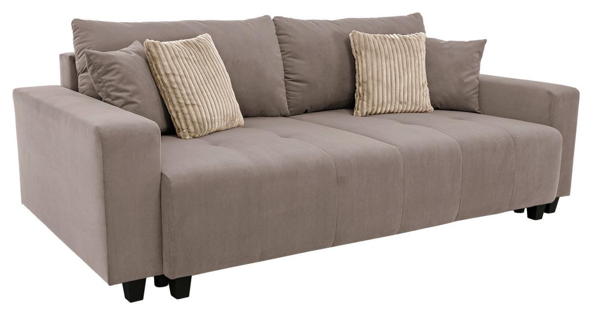 Canapea Bigsofa LILY - taupe, Trend, lemn/metal (240/119cm) - Luca Bessoni
