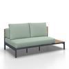 ENSEMBLE LOUNGE CHIARA - vert clair/couleur naturelle, MODERN, métal/matière synthétique (164/68/94cm) - Bessagi Garden