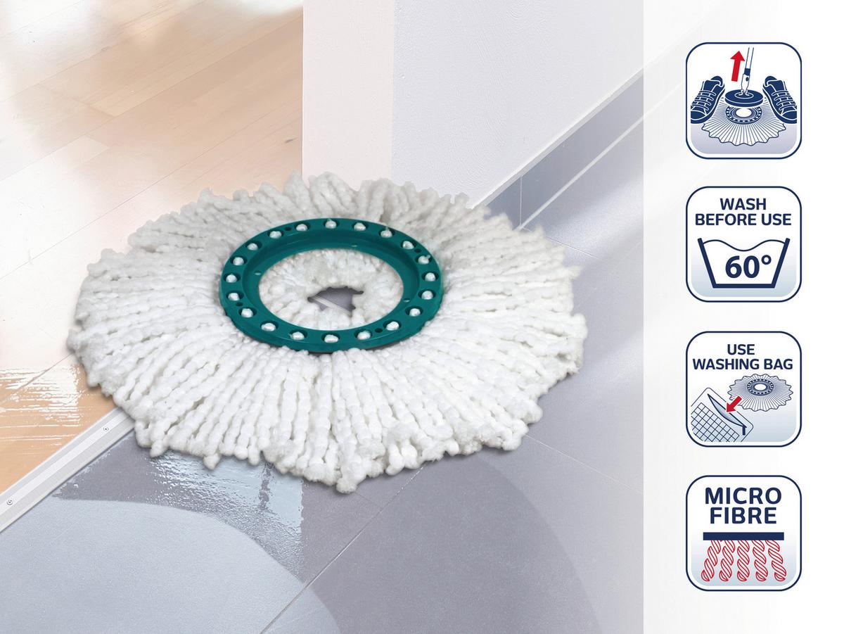 Pótfelmosófej Leifheit Clean Twist Disc Mop - fehér (4/22,5/26cm) - Leifheit